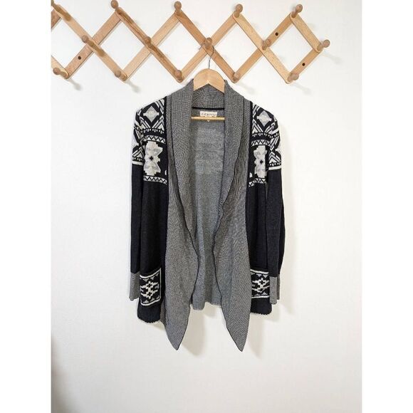 If It Were Me Open Front Aztec Print Cotton Cardigan Sweater - Size Large - Picture 1 of 6